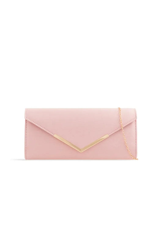 Pink Suede Envelope Clutch Bag-0