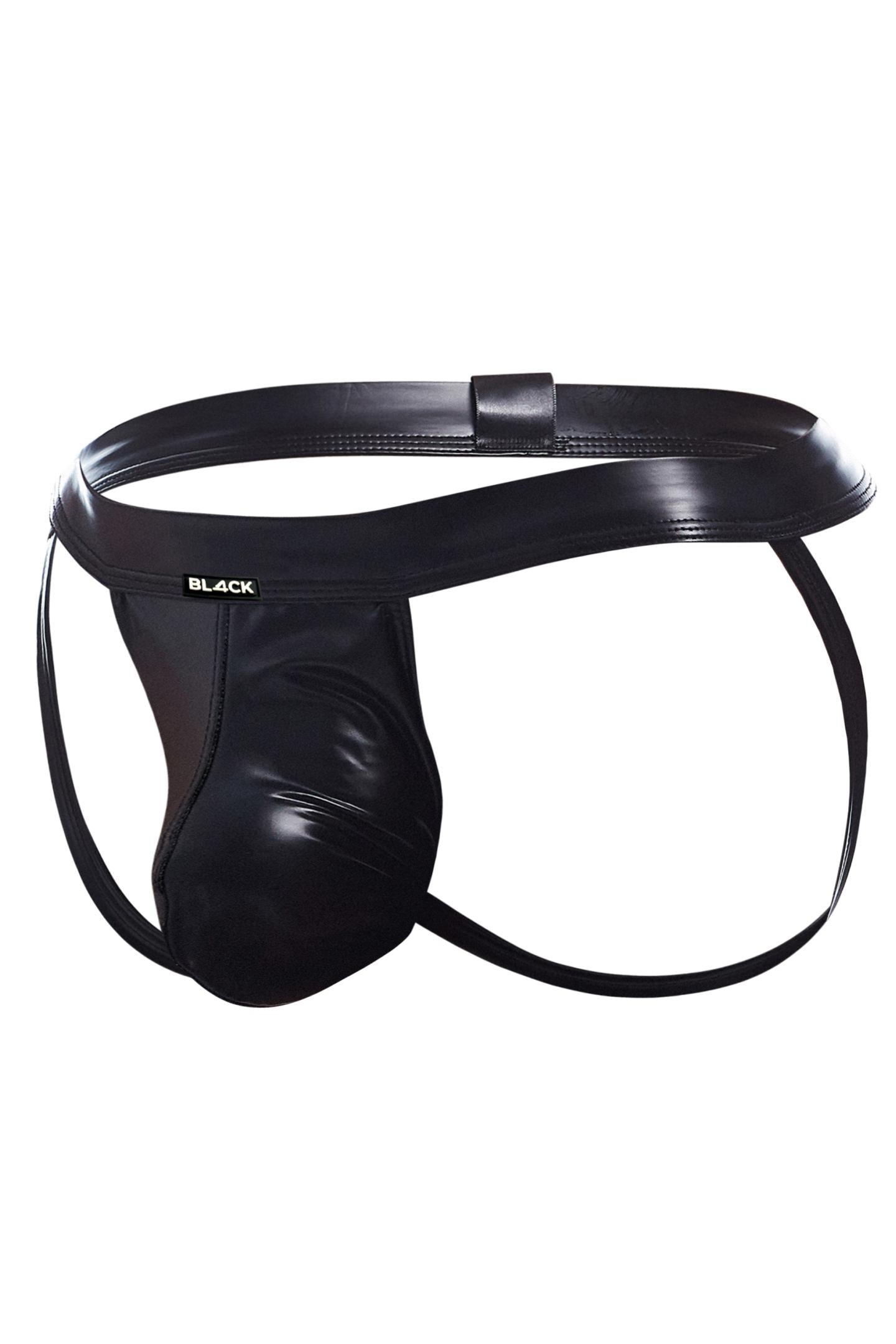 black wetlook Jockstrap BL4CK05 - XL-0
