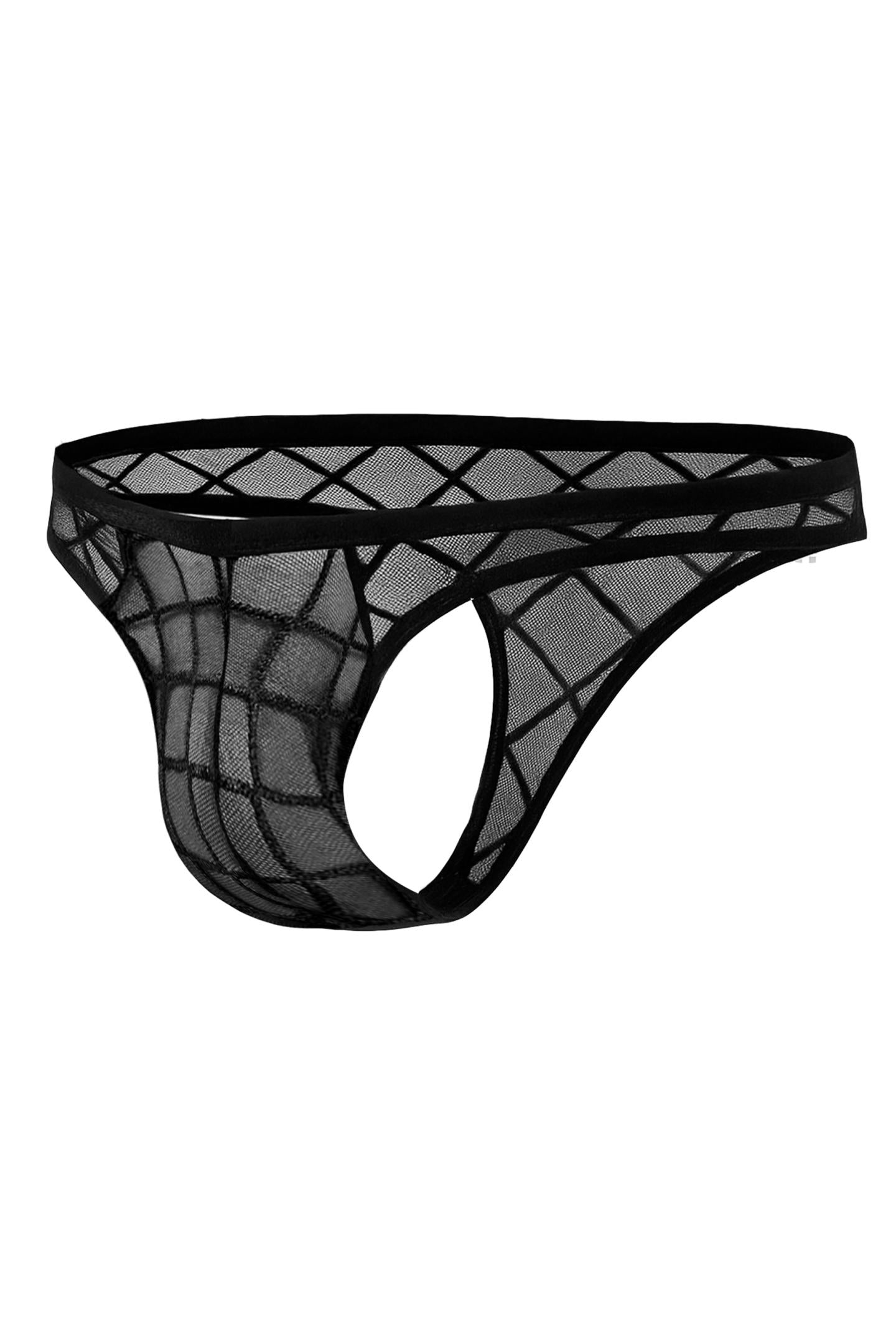 Black Web Sheer Thong RAV109 - XL-0