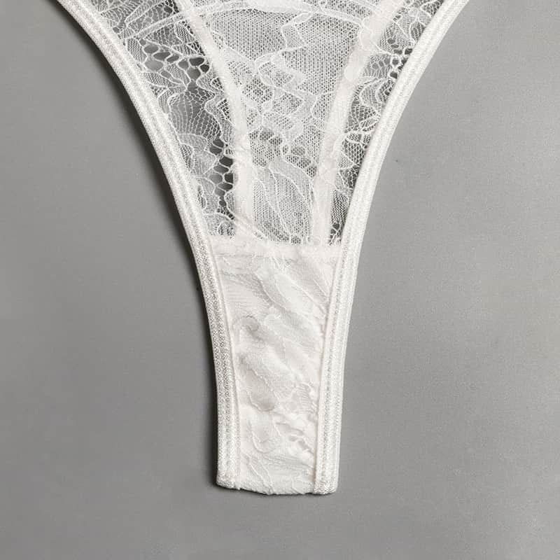 Crotch Deatils Of Lace Sexy Bridal Bra Set