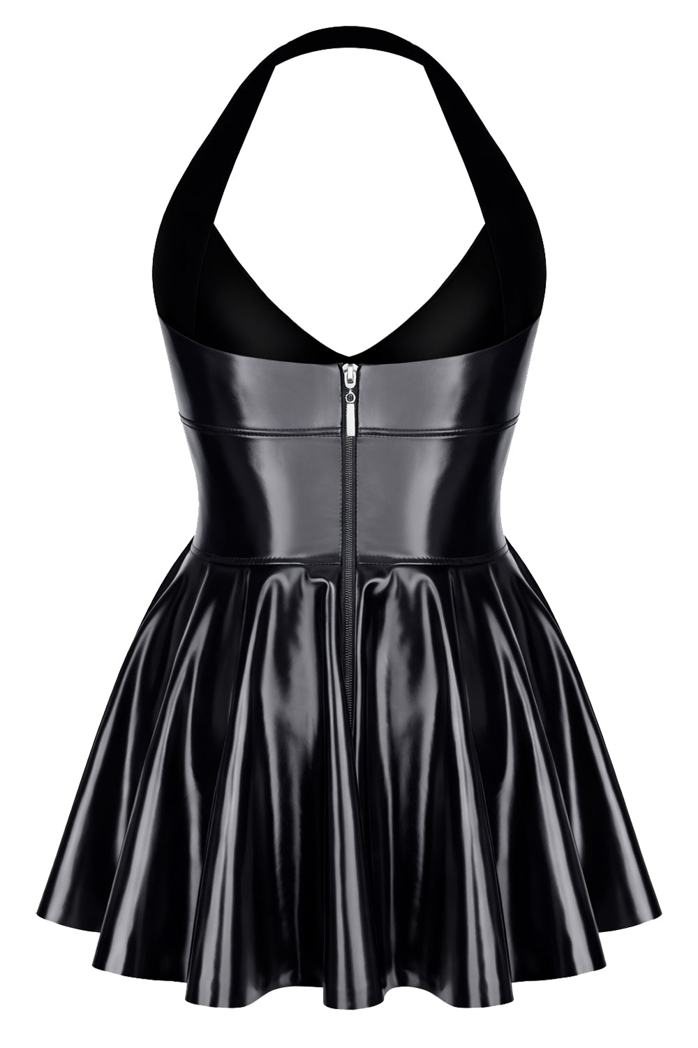 black wetlook mini dress DDOlimpia001 - 5XL-1