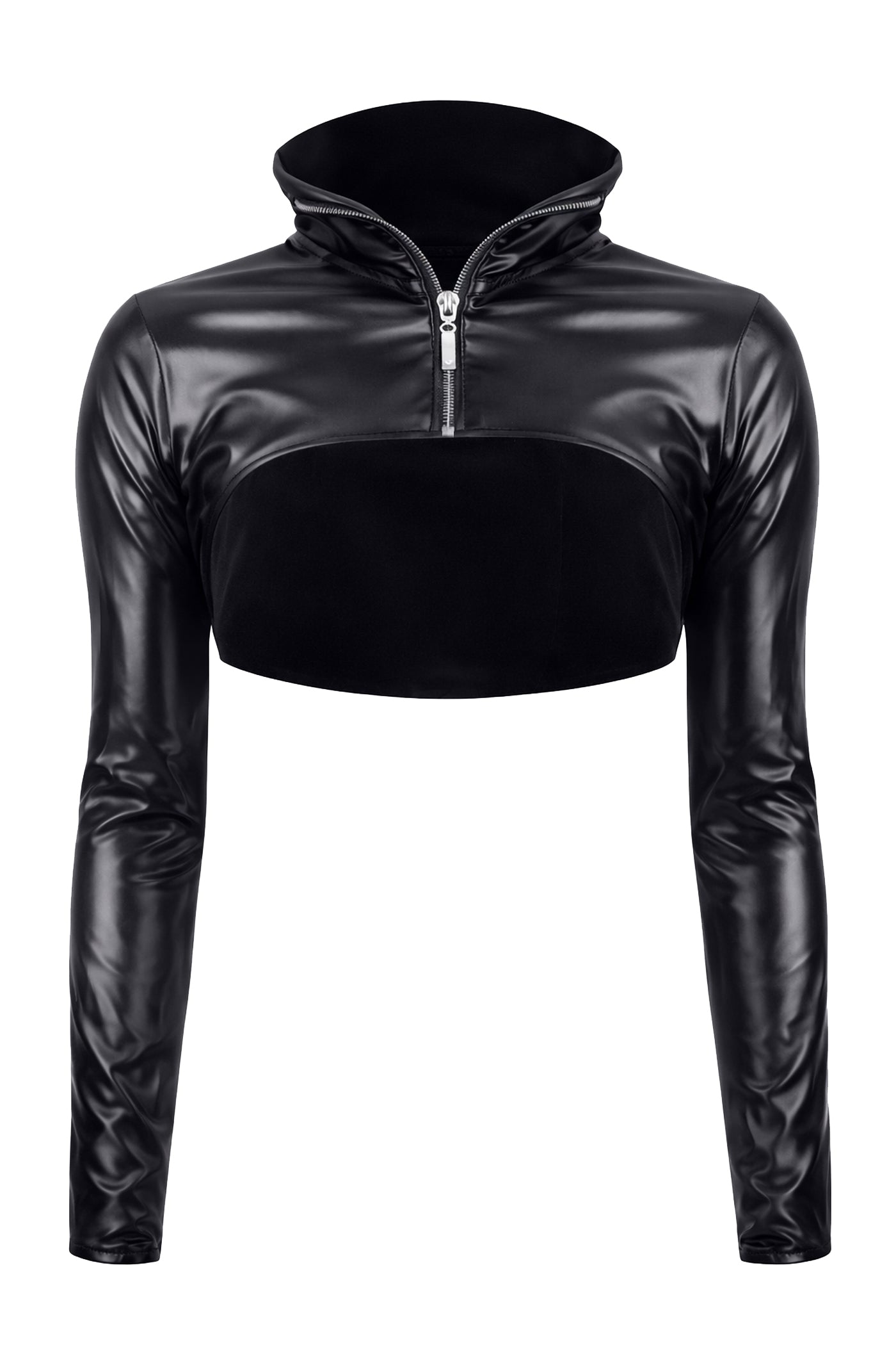 black short wetlook Jacket DDMarika001 - 2XL-0