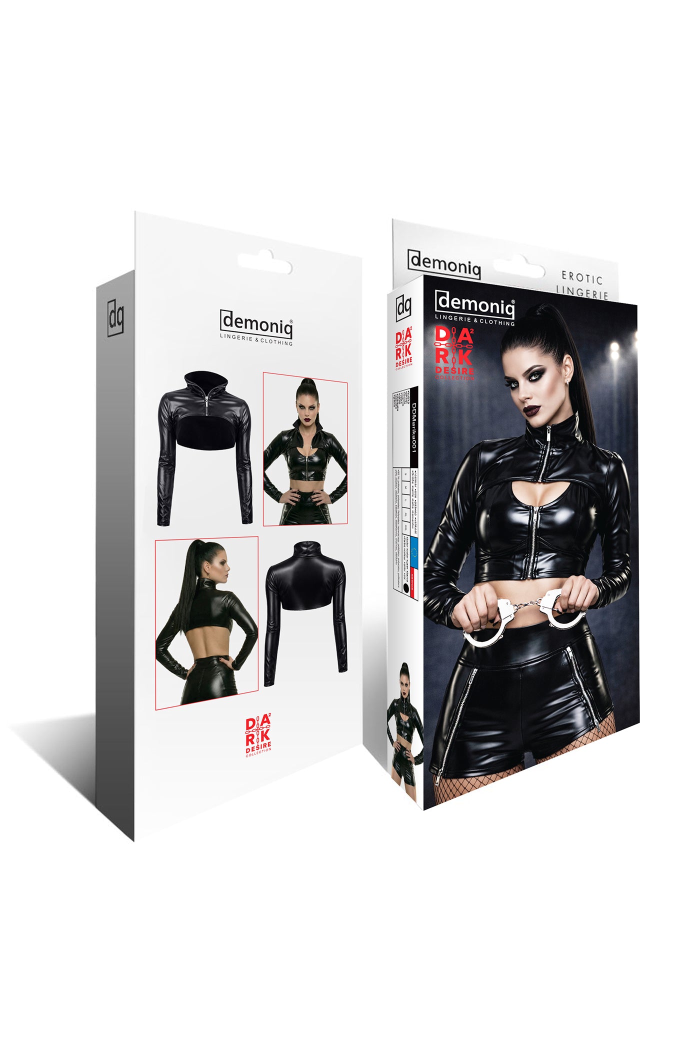 black short wetlook Jacket DDMarika001 - 2XL-6