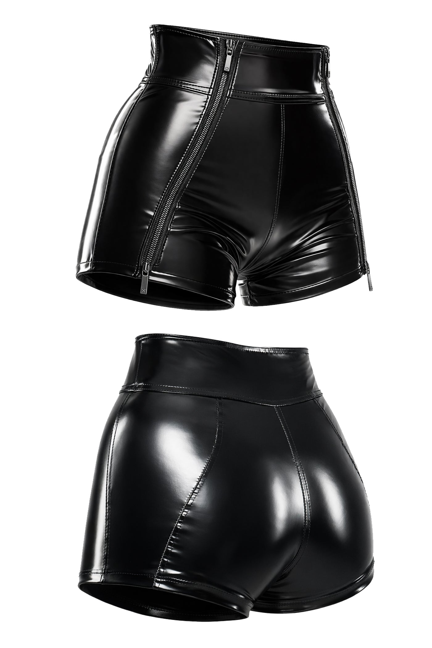 black wetlook Shorts DDAlida001 - 2XL-0