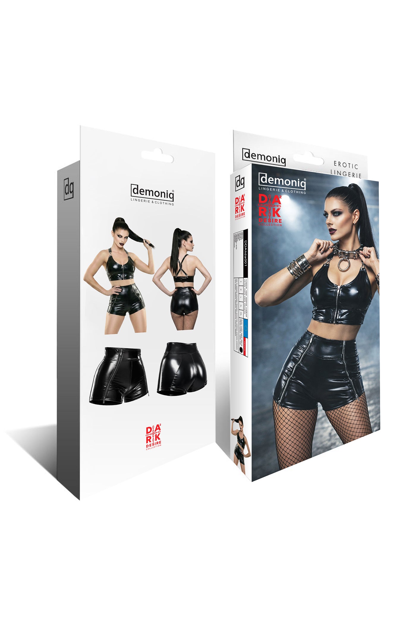 black wetlook Shorts DDAlida001 - 2XL-6