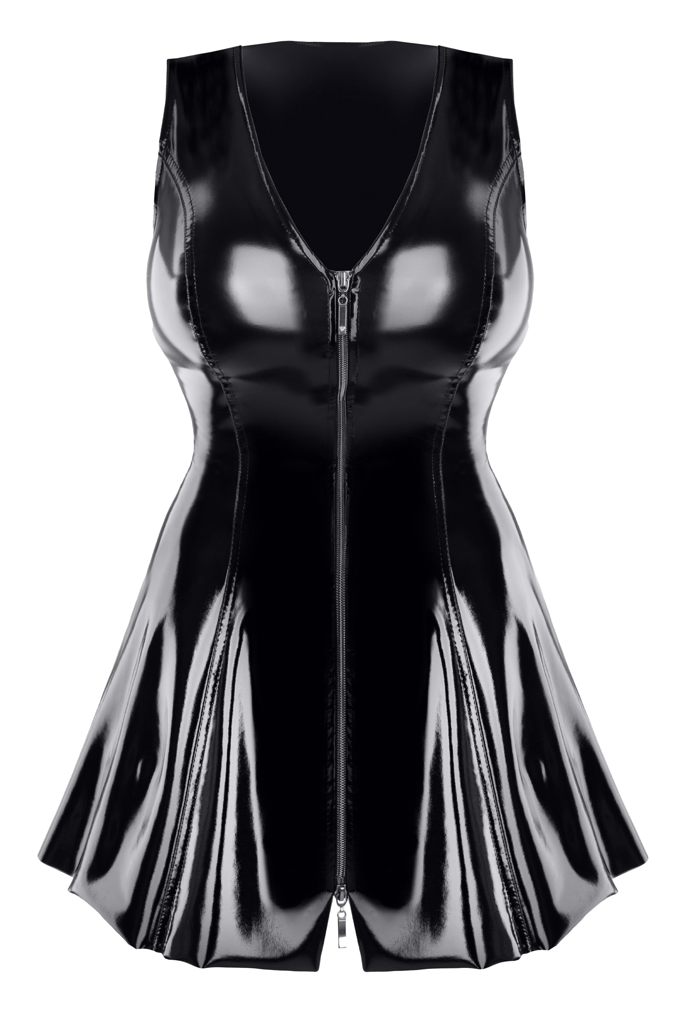 black vinyl mini dress TDPerlita001 - 2XL-0