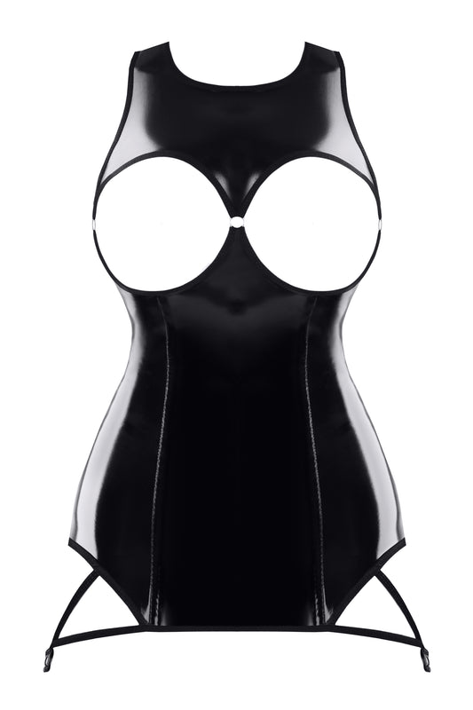 black vinyl mini dress TDXanna001 - 2XL-0