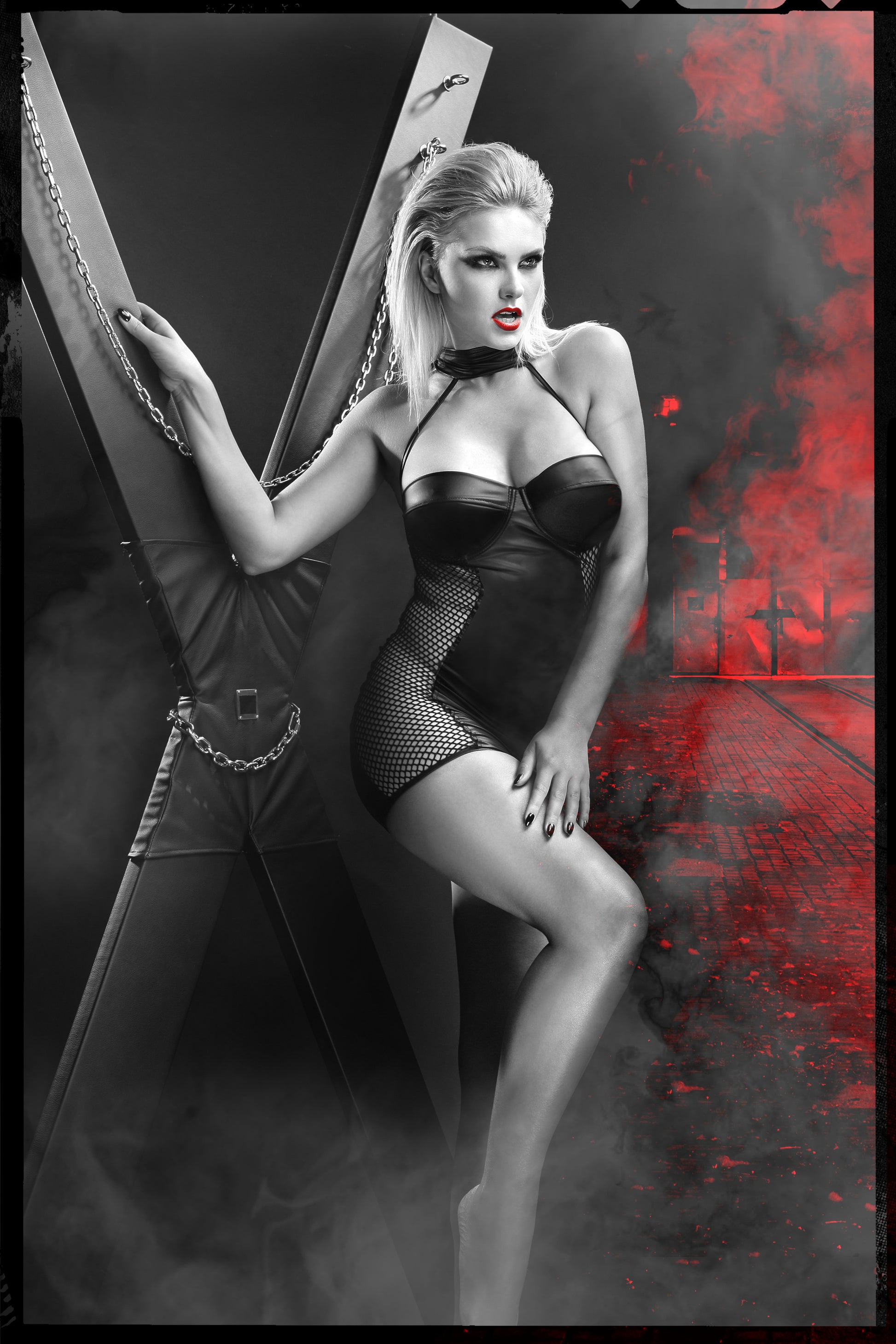 schwarzes Minikleid DDFeme001 - XXL-2