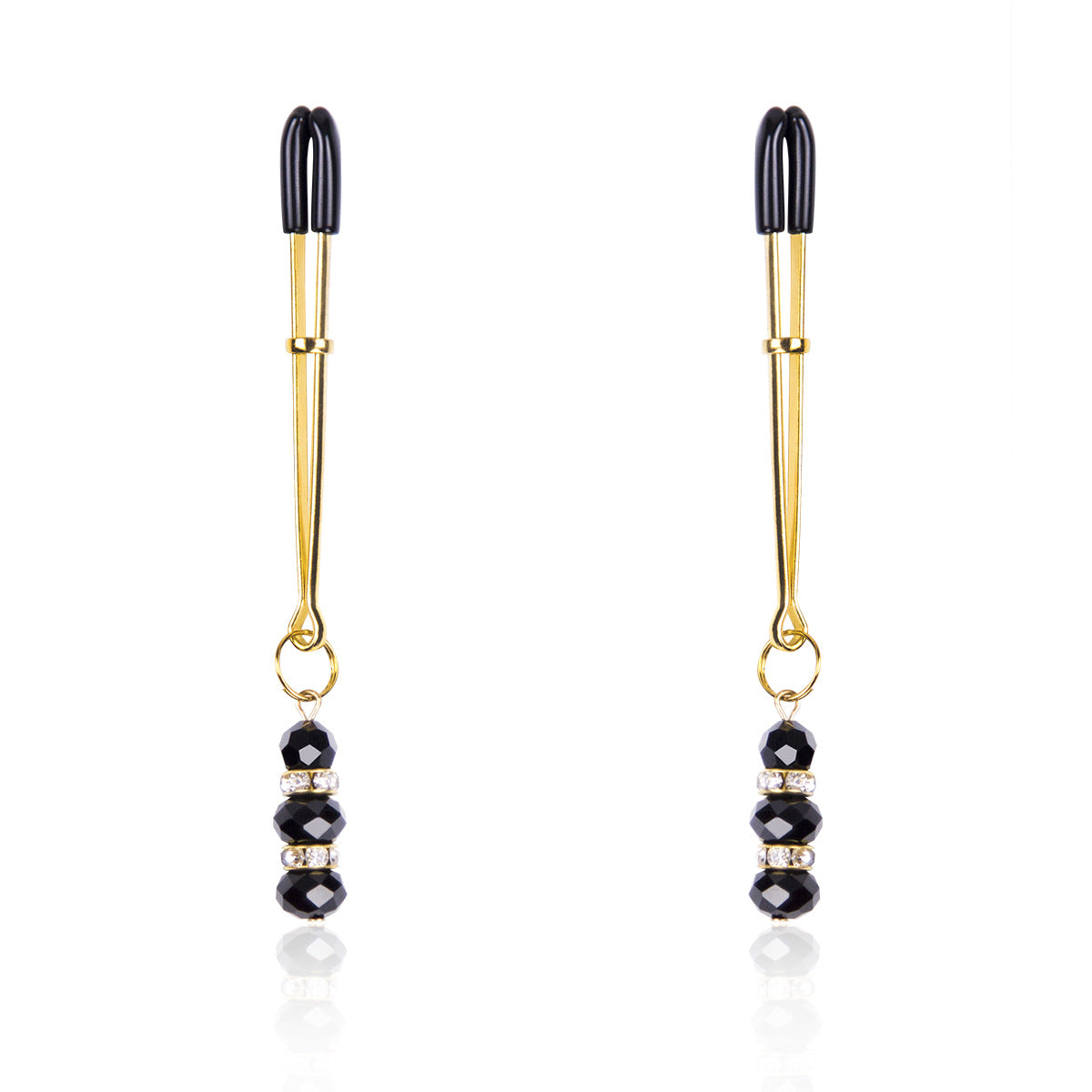 Gold Elegant Jewel Tipped Adjustable Nipple Clamps