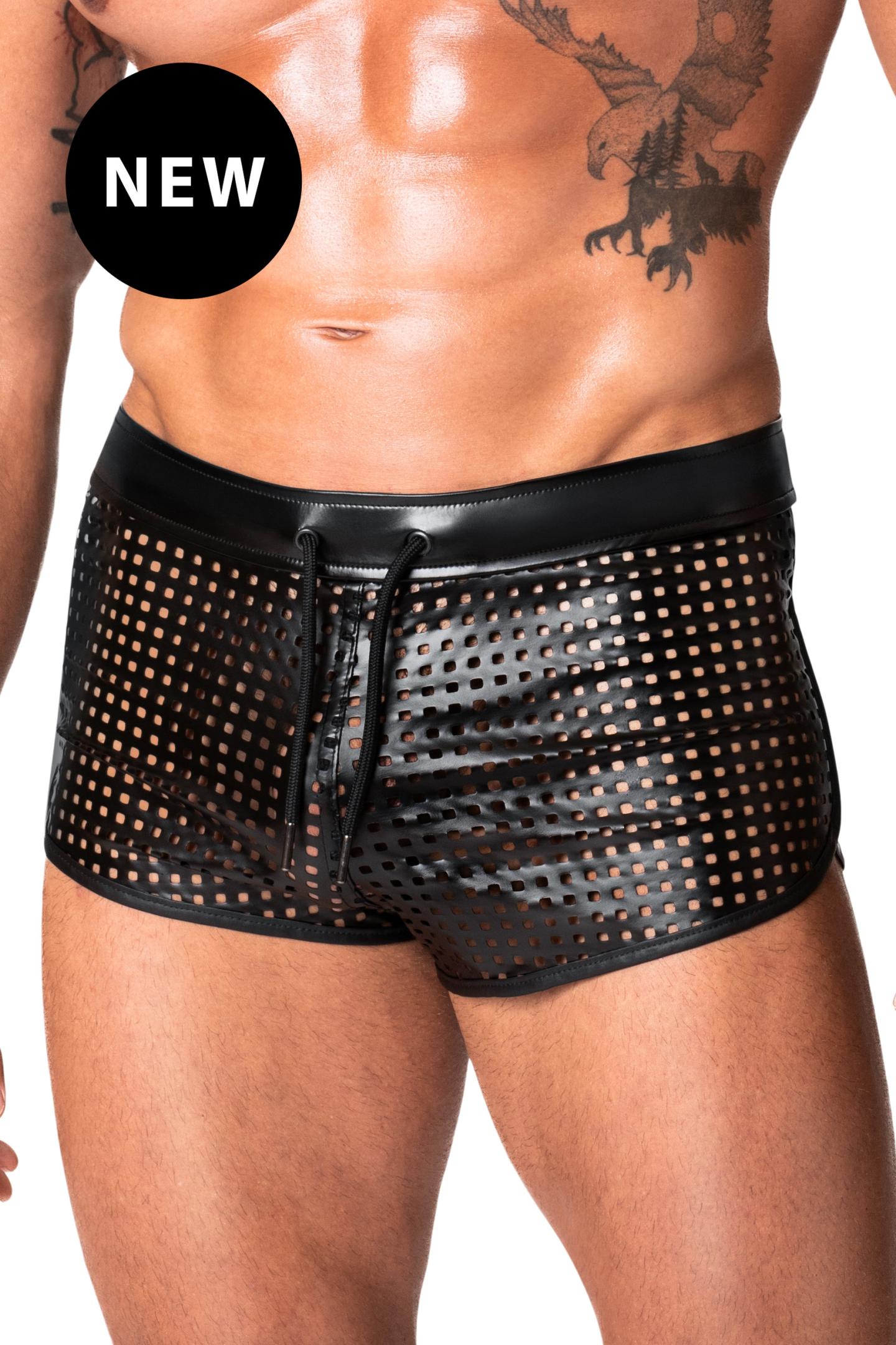 black wetlook Shorts H079 - 3XL-7