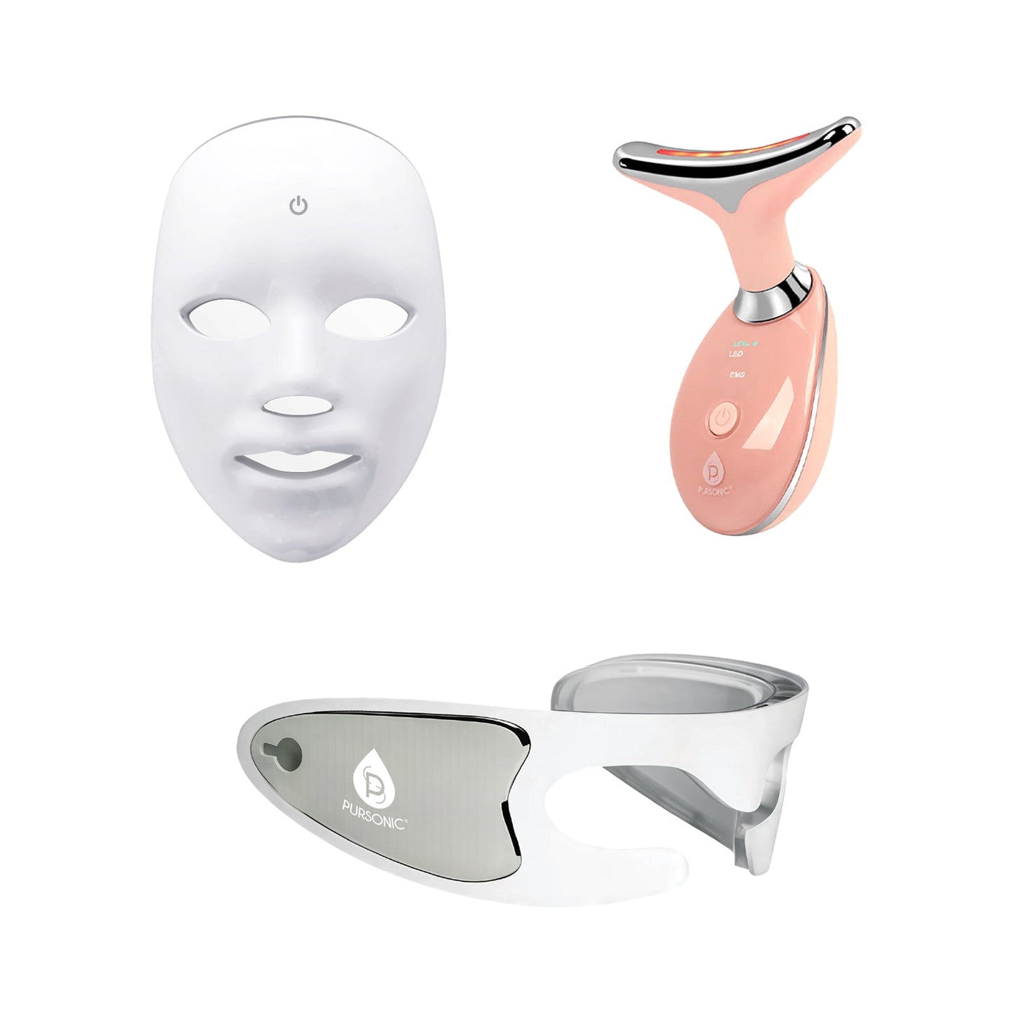 Pursonic Ultimate LED Rejuvenation Set: Face Mask, Eye Mask & 7-in-1 Light Therapy Device-0