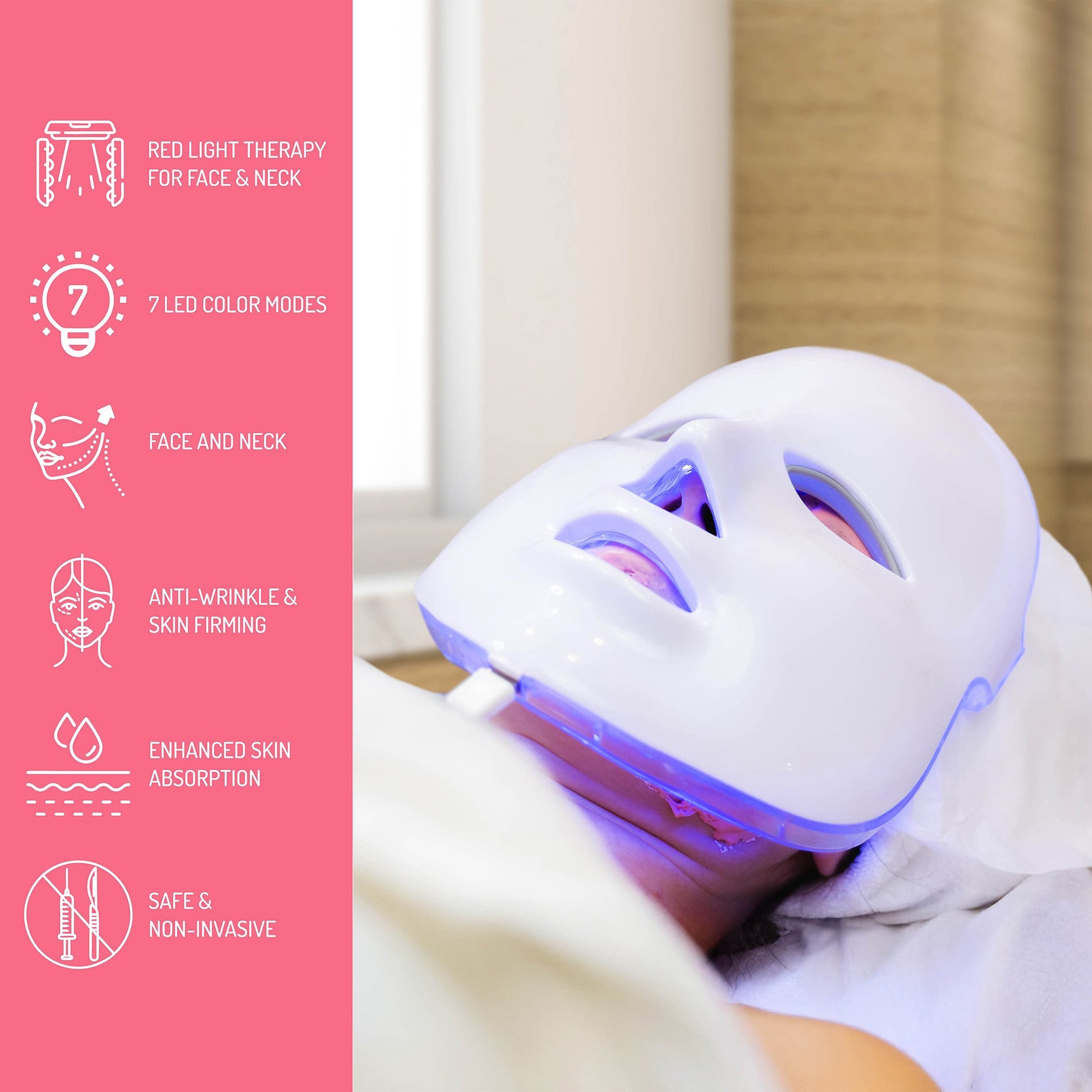 Pursonic Ultimate LED Rejuvenation Set: Face Mask, Eye Mask & 7-in-1 Light Therapy Device-2