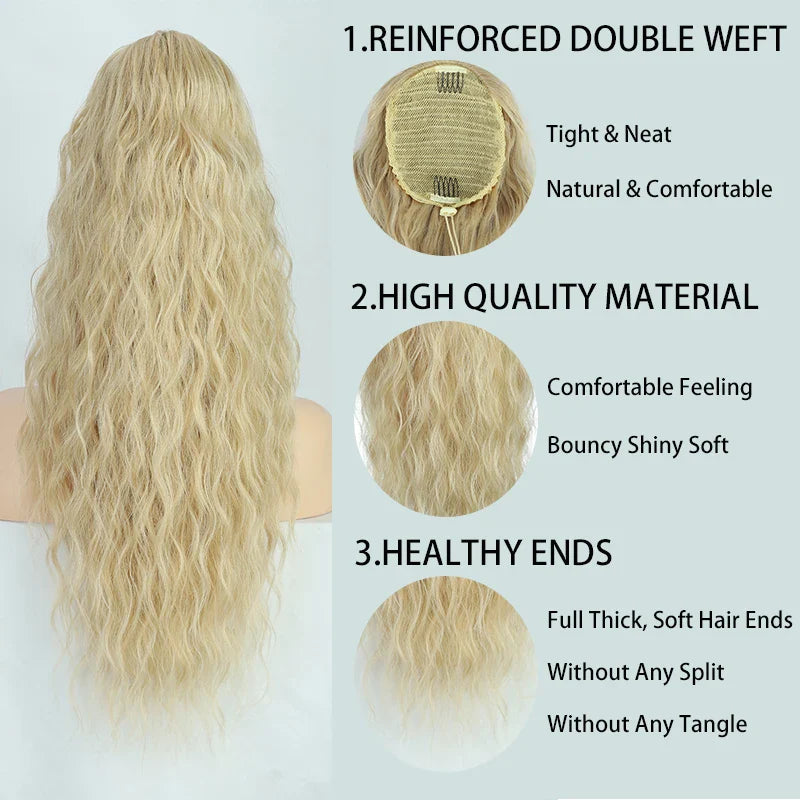 Long Curly Wavy Ponytail Hair Extension-2