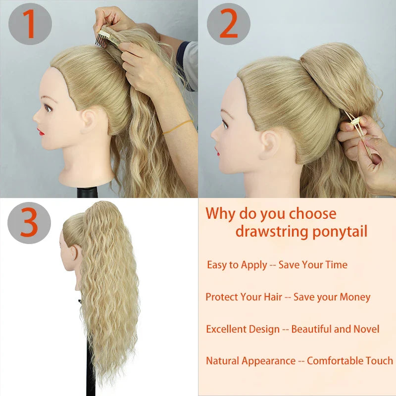 Long Curly Wavy Ponytail Hair Extension-3