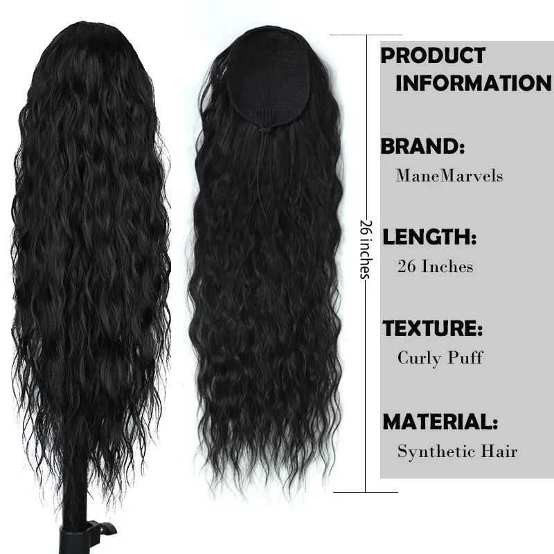 Long Curly Wavy Ponytail Hair Extension-4