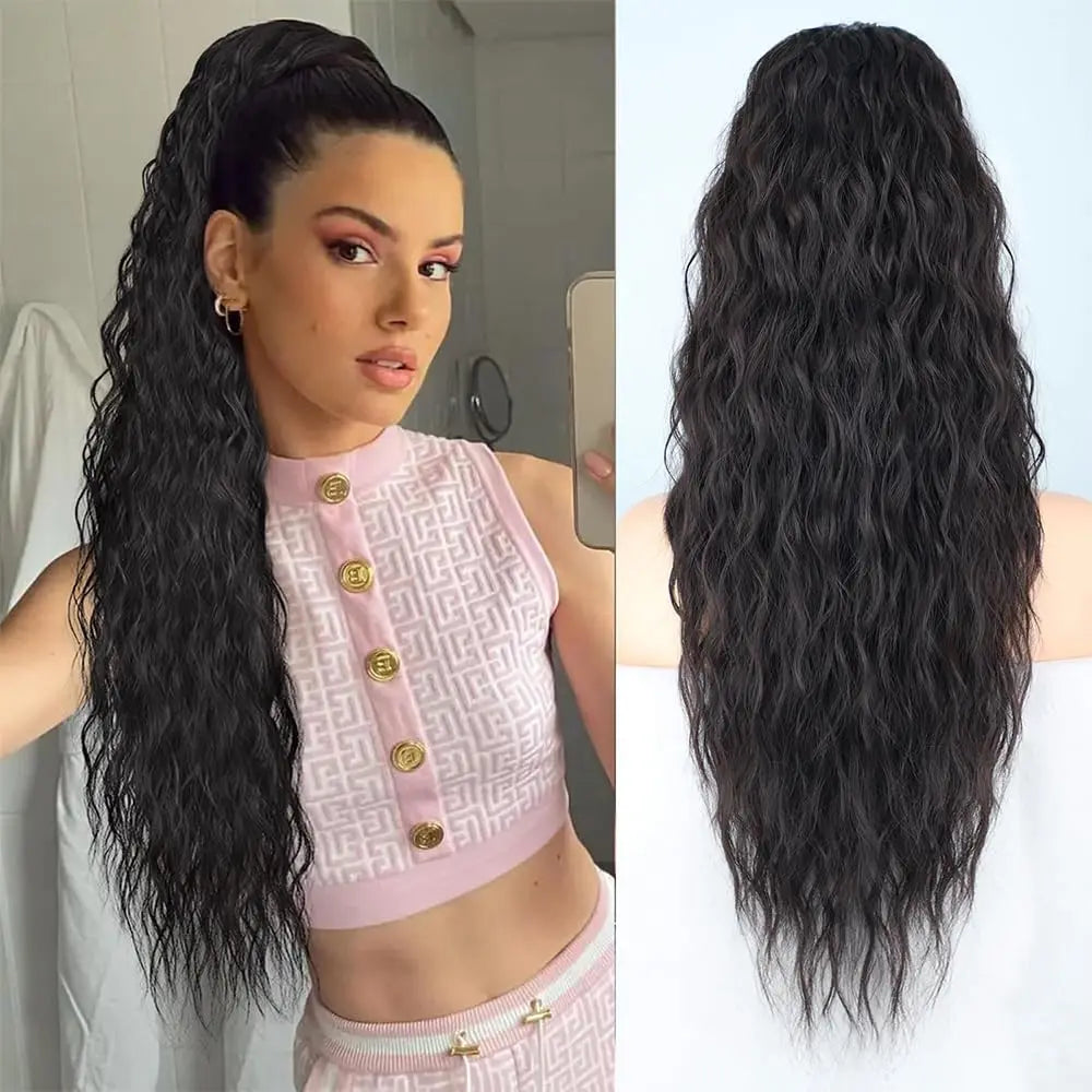 Long Curly Wavy Ponytail Hair Extension-6
