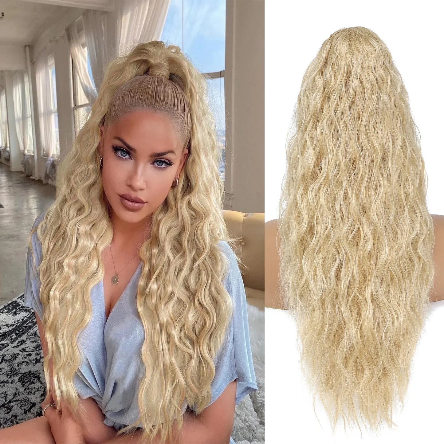 Long Curly Wavy Ponytail Hair Extension-9