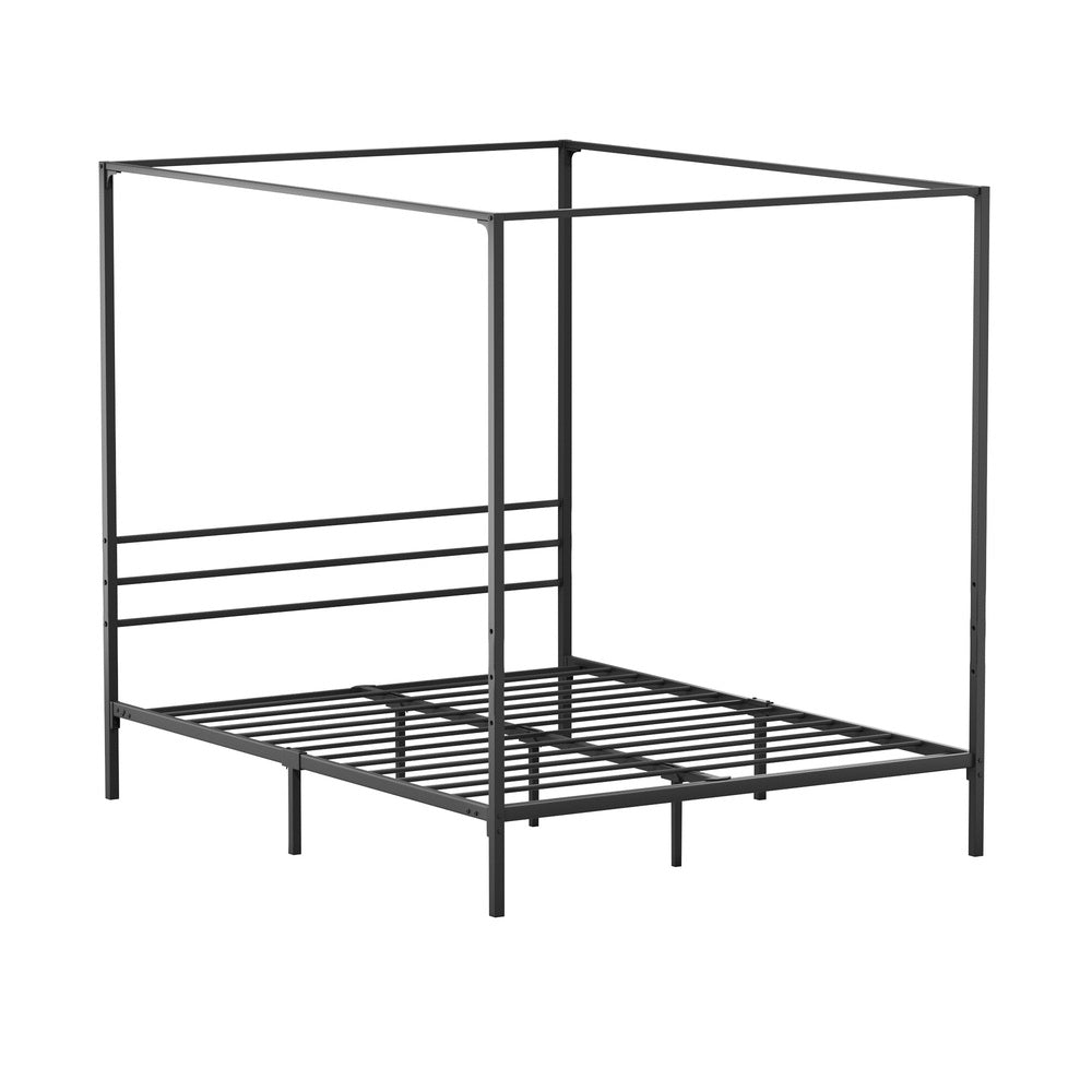 NNEED Metal Canopy Bed Frame Queen Size Platform-0