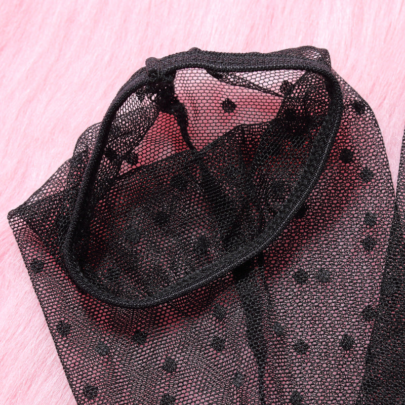 Wholesale Midnight Polka Dot Lace Chemise Set-12