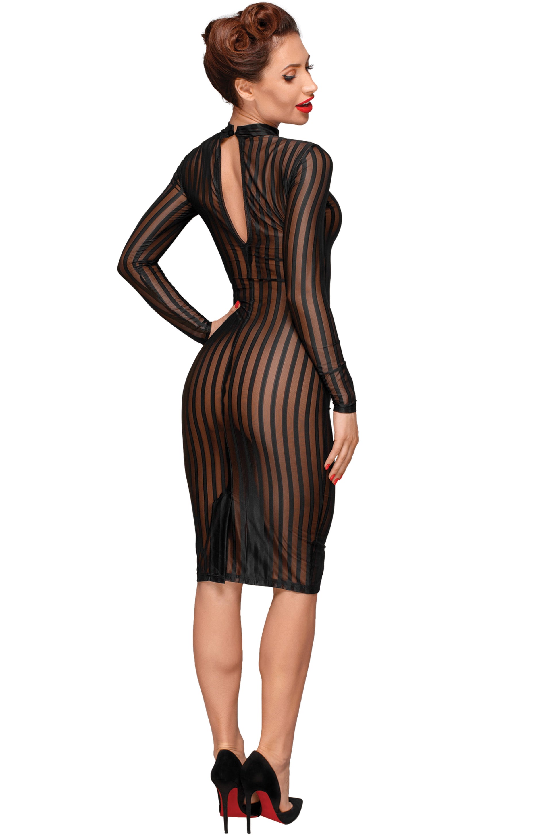 Classic dress made of elastic tulle F182 - 3XL-1