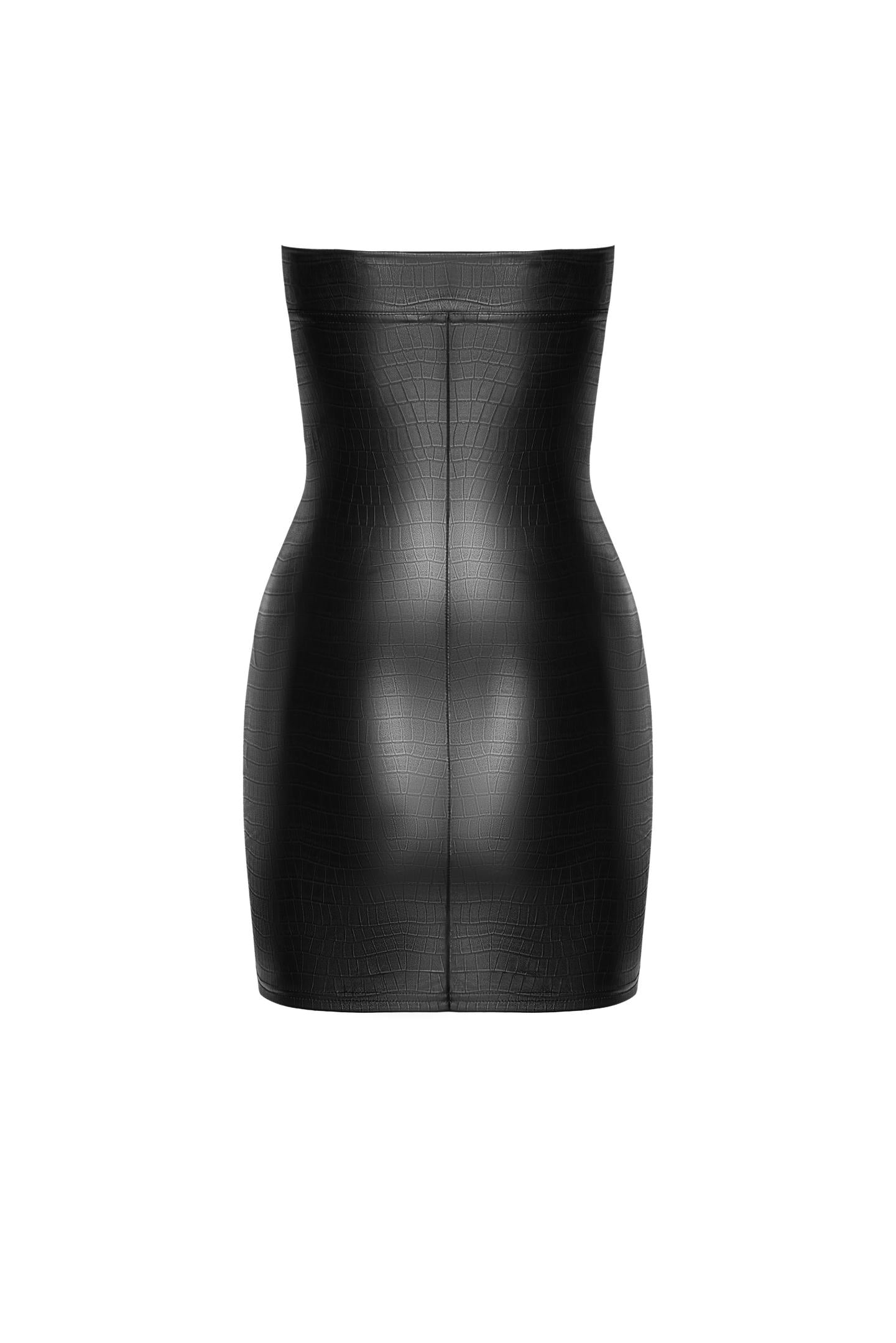 F317 Wild crocodile printed wetlook mini dress - 3XL-1