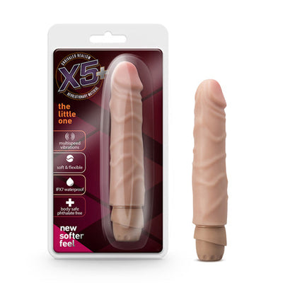 X5 Plus The Little One Realistic 6.75 in. Vibrating Dildo Beige-0