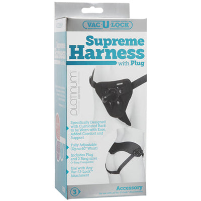 Vac-U-Lock Platinum - Supreme Harness - With Plug Black-0