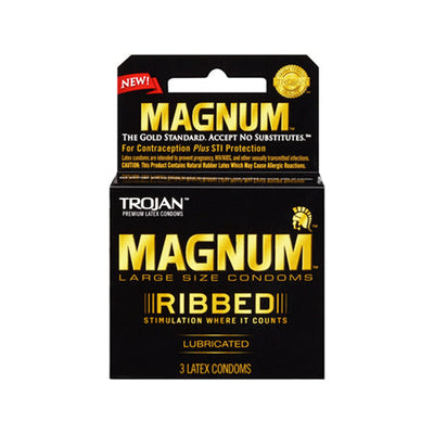 Trojan Magnum Ribbed 3pk-0