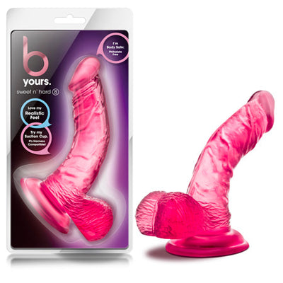 B Yours Sweet 'n Hard 8 Realistic 6.5 in. Dildo with Balls Pink-0