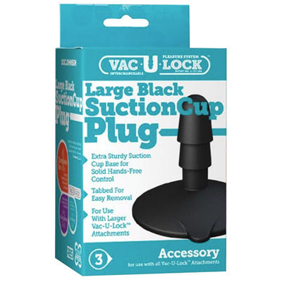 Vac-U-Lock - Large Black Suction Cup Plug Black-0
