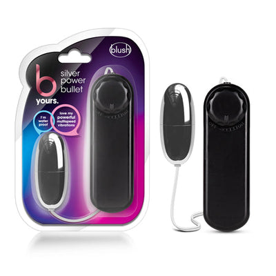 B Yours Silver Power Bullet Remote-Controlled Egg Vibrator Black-0