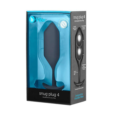 b-Vibe Snug Plug 4 Weighted Silicone Anal Plug Black-0