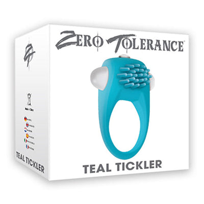 Zero Tolerance Teal Tickler Single-Speed Vibrating Silicone Cockring Teal-0