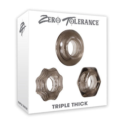 Zero Tolerance Triple Thick 3-Piece Cockring Set Smoke-0