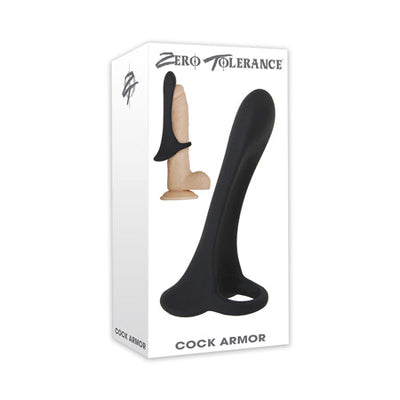 Zero Tolerance Cock Armor Rechargeable Vibrating Silicone Cock Sheath Black-0