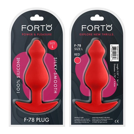 Forto F-78 Pointee Silicone Anal Plug Large Red-0