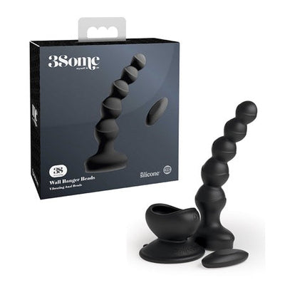 3Some Wall Banger Vibrating Anal Beads With Suction Cup Black-0