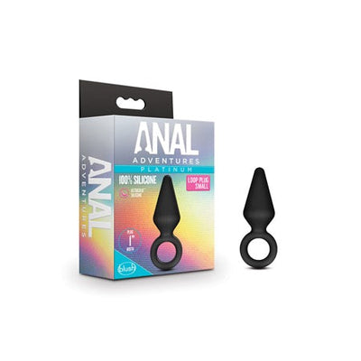 Anal Adventures Platinum Silicone Loop Plug Small Black-0