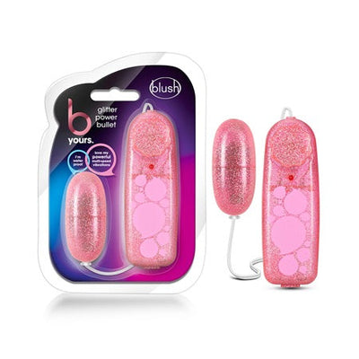B Yours Glitter Power Bullet Remote-Controlled Egg Vibrator Pink-0