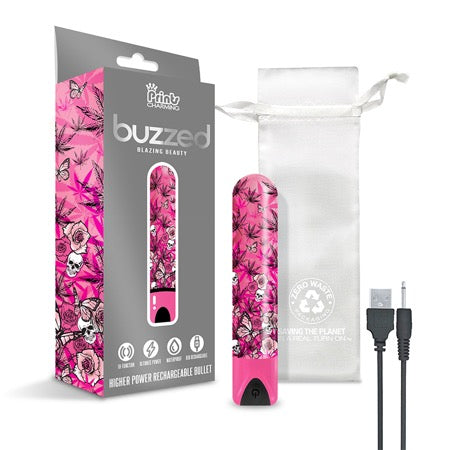 Prints Charming Buzzed Rechargeable Bullet - Blazing Beauty - Pink-0