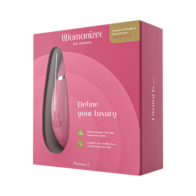Womanizer Premium 2 Rechargeable Silicone Luxurious Pleasure Air Clitoral Stimulator Raspberry-0