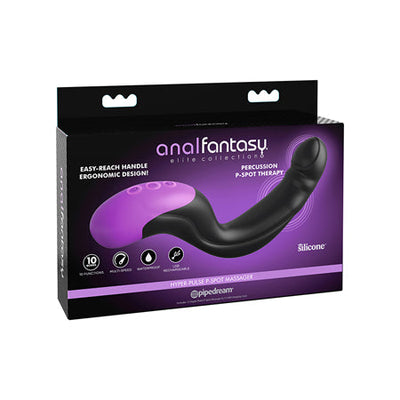 Anal Fantasy Elite Collection Rechargeable Silicone Hyper-Pulse P-Spot Massager Black-0