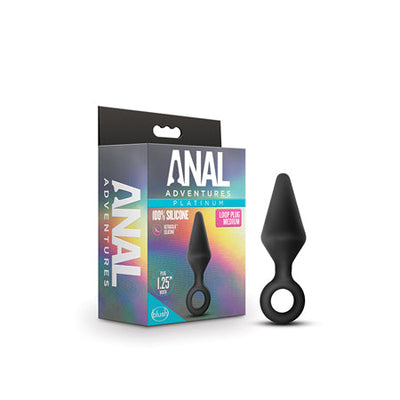 Anal Adventures Platinum Silicone Loop Plug Medium Black-0