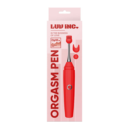 Luv Inc Op10 Orgasm Pen Rechargeable Pinpoint Vibrator with 3 Attachments Red-0