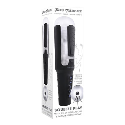 Zero Tolerance Squeeze Play Squeezable Vibrating Suction Stroker with Riley Reid-0