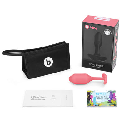 b-Vibe Snug Plug 2 Weighted Silicone Anal Plug Coral-0
