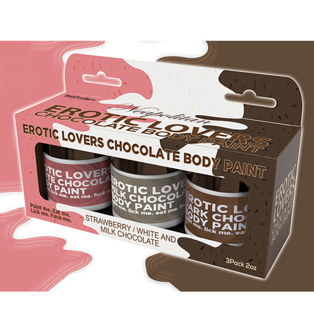 Erotic Chocolate Body Paints White/Milk Chocolate&Strawberry (3 Pack)-0