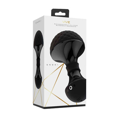 VIVE ENOKI Rechargeable Bendable Silicone Massager Black-0