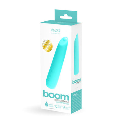 VeDO Boom Rechargeable Warming Silicone Slimline Vibrator Turquoise-0