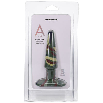 A-Play Groovy 5 in. Silicone Anal Plug Camouflage-0